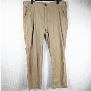 Carhartt Men's 38x30 Relaxed Fit Canvas Work Pants Tan Khaki Cotton Blend